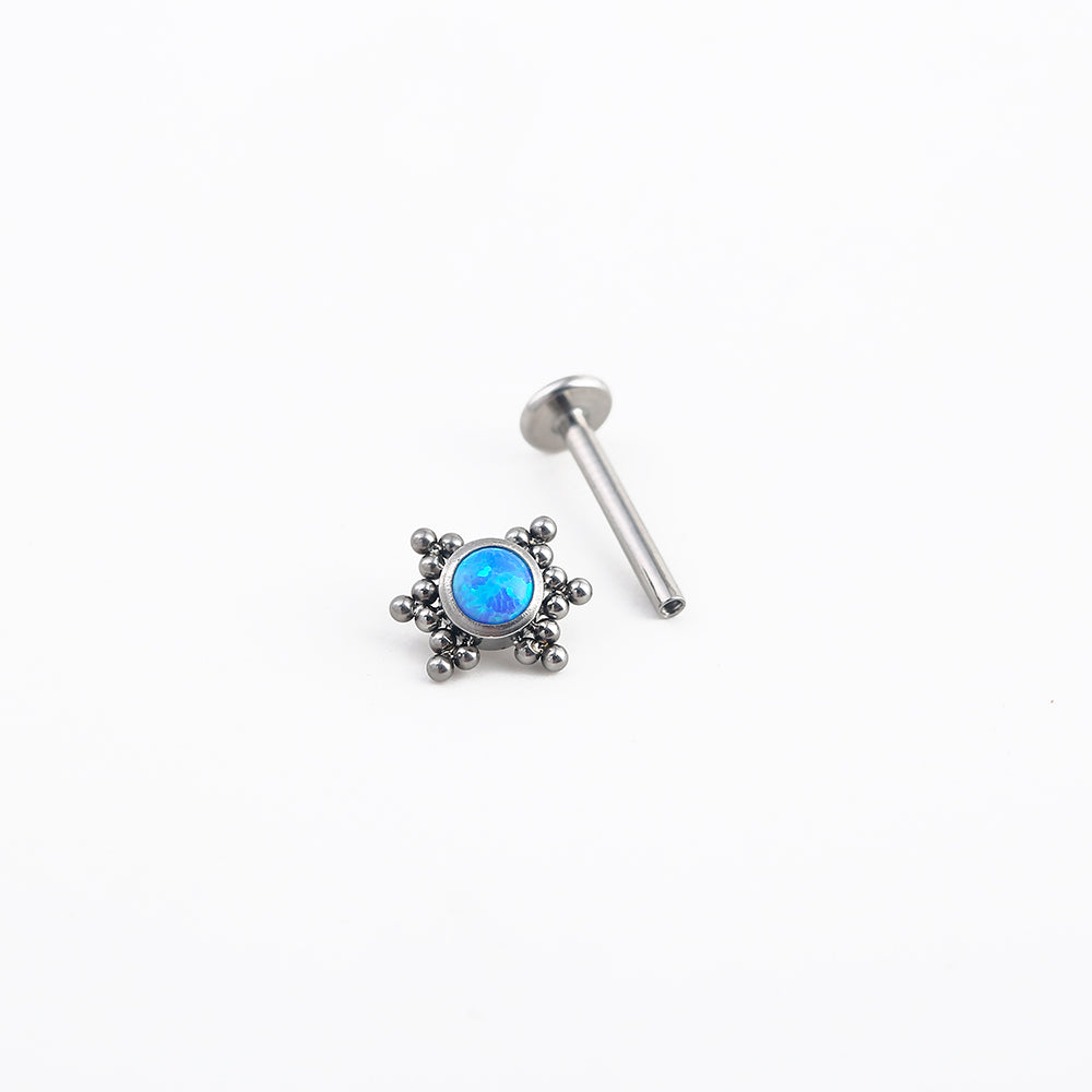 Internal Thread Bezel Set Labret Piercing