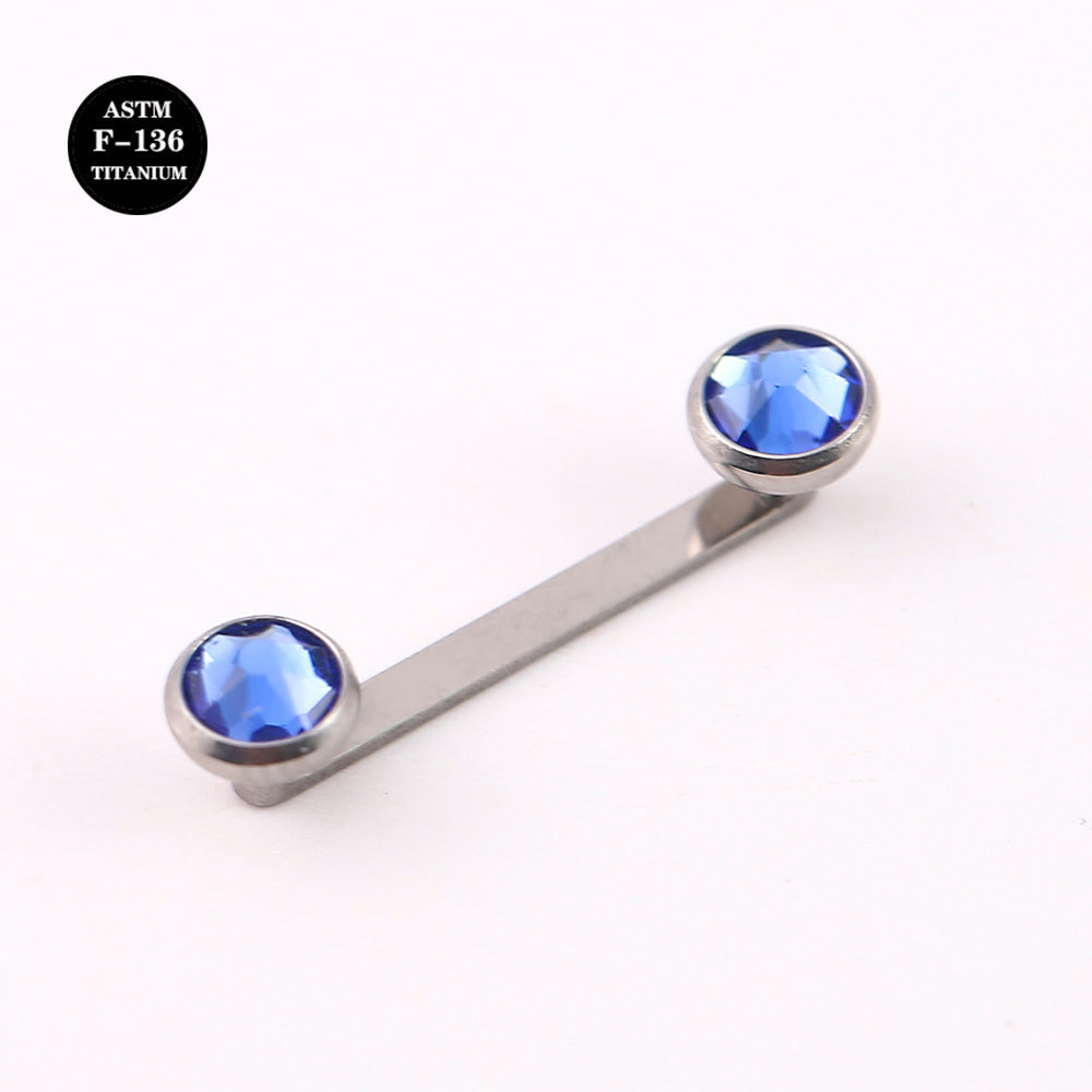 14G ASTM F136 Titanium Surface Barbell Dermal Piercing With CZ Gem