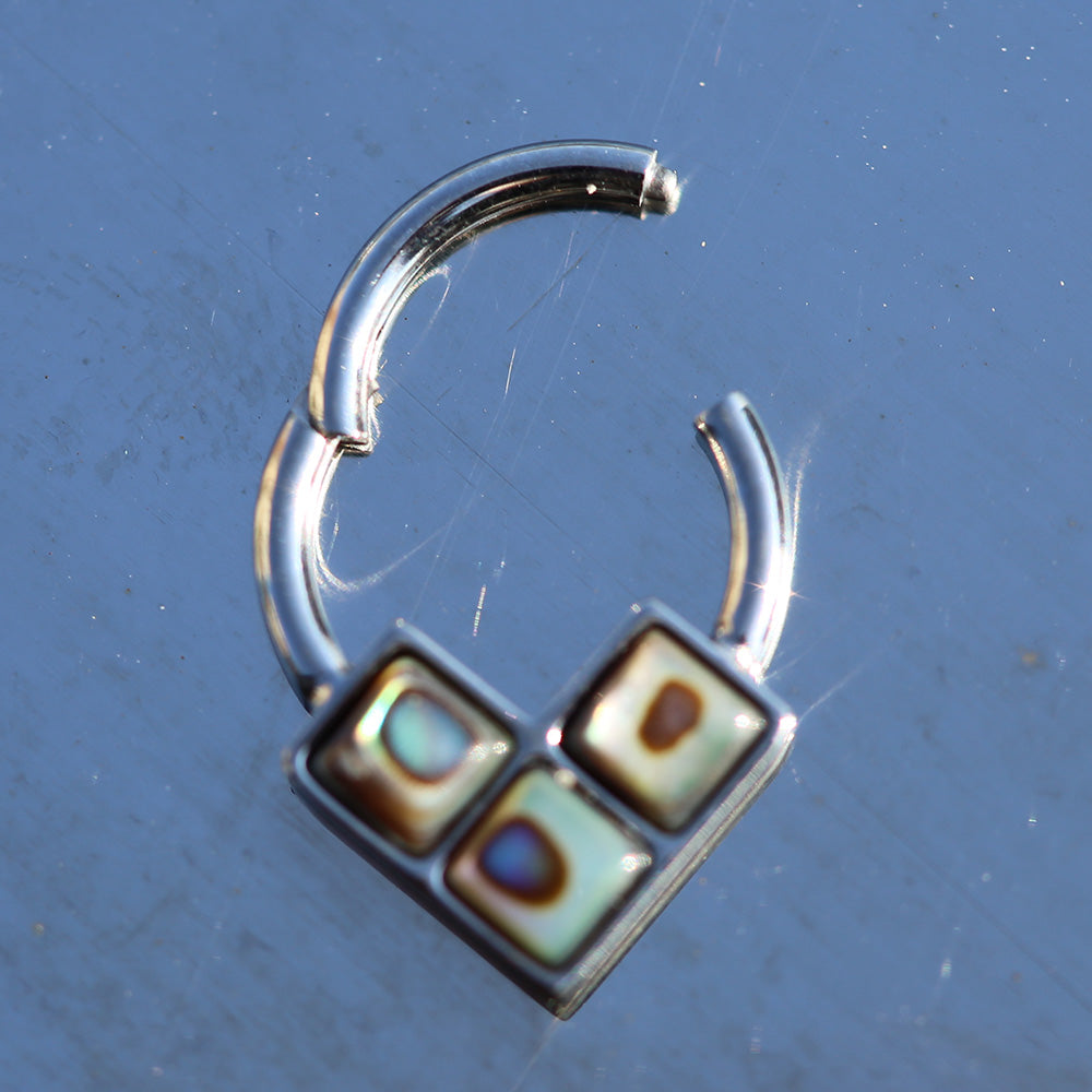 16G ASTM F136 Titanium Nose Clicker Ring Amber