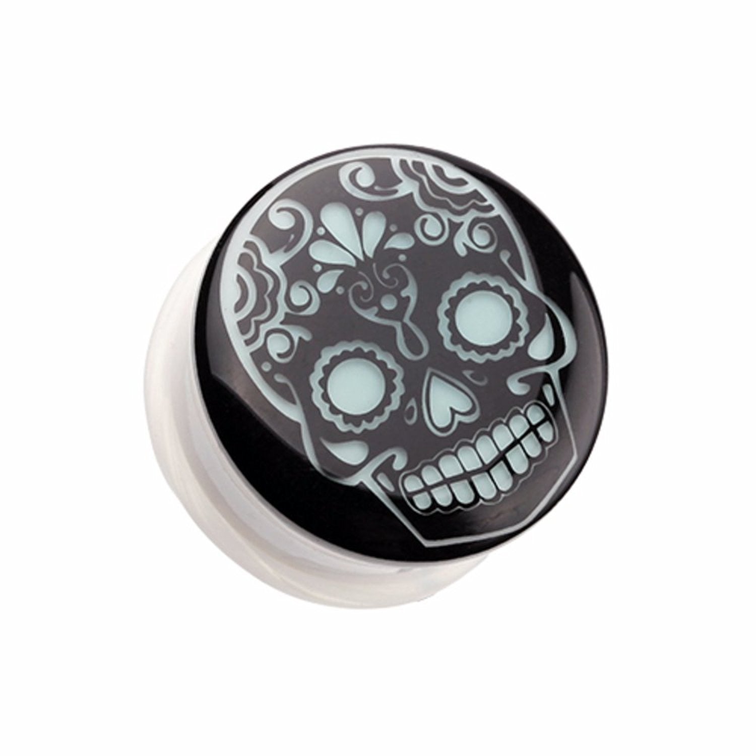 Classic Body Jewelry Acrylic Skull Ear Tunnel Ear Rings - Classic Body Jewelry