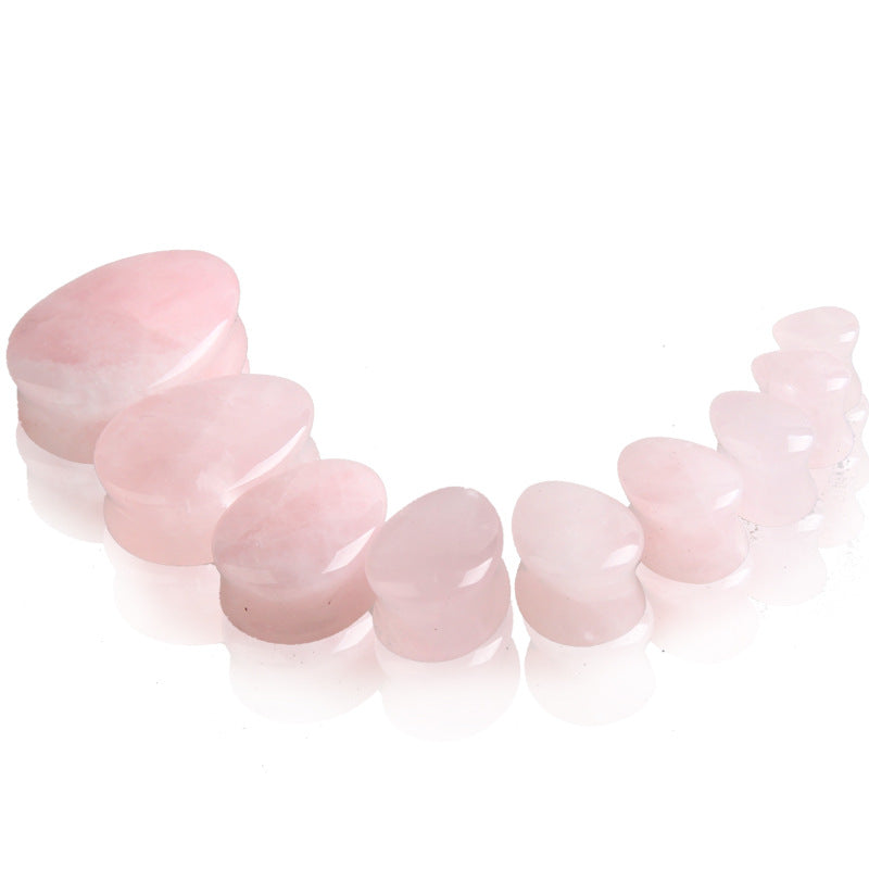 Pink Color Stone Ear Tunnels