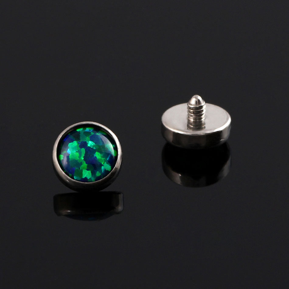 16G G23 Titanium Dermal Piercing Jewelry with Opal Ball