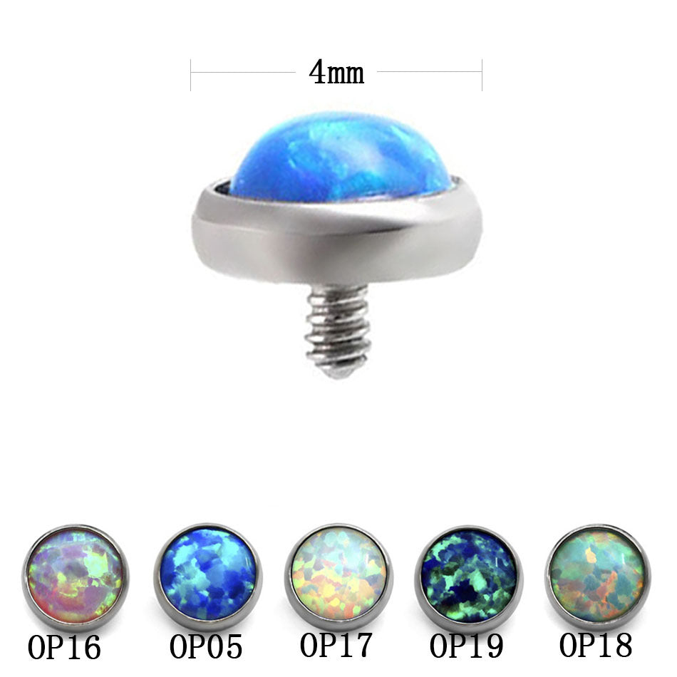 16G G23 Titanium Dermal Piercing Jewelry with Opal Ball