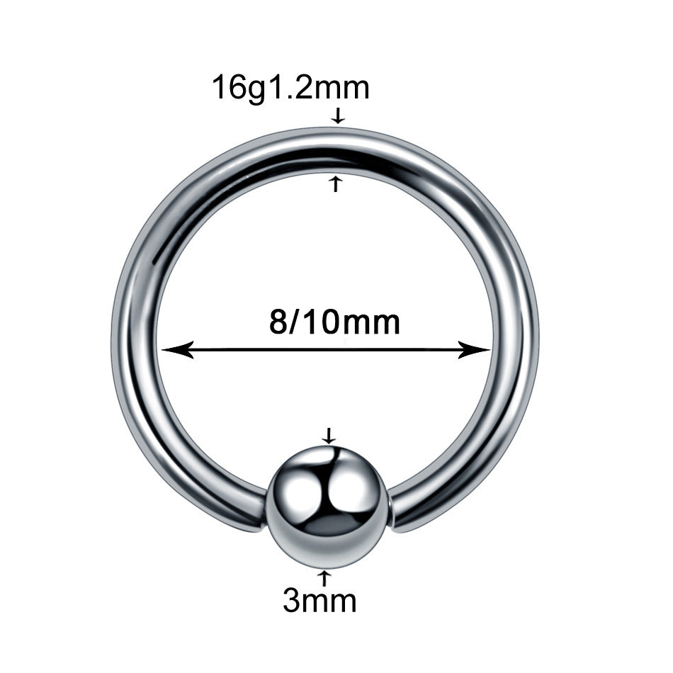 16G ASTM F136 Titanium CBR Captive Bead Ring Ball