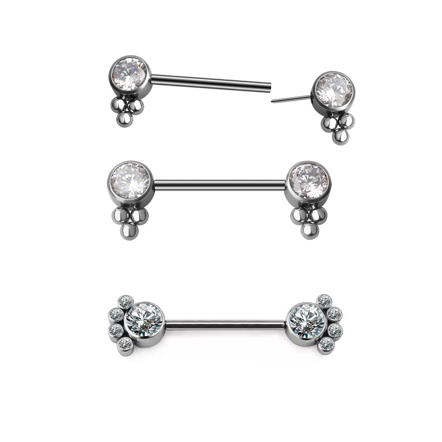 14G ASTM F136 Titanium Threadless Nipple Barbell Ring