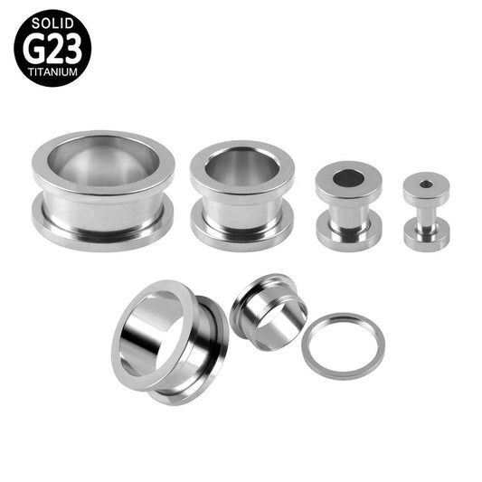 12G 10G 8G 6G 4G 2G 0G ASTM F136 Titanium Ear Piercing Tunnel Plug Big Size