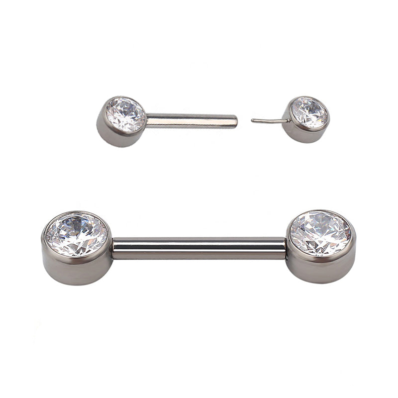 14G ASTM F136 Titanium Nipple Barbells Ring