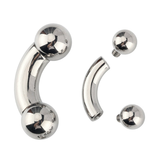 12G 10G 8G 6G 4G 2G 0G ASTM F136 Titanium Big Size Curved Barbell Banana Piercing Jewelry