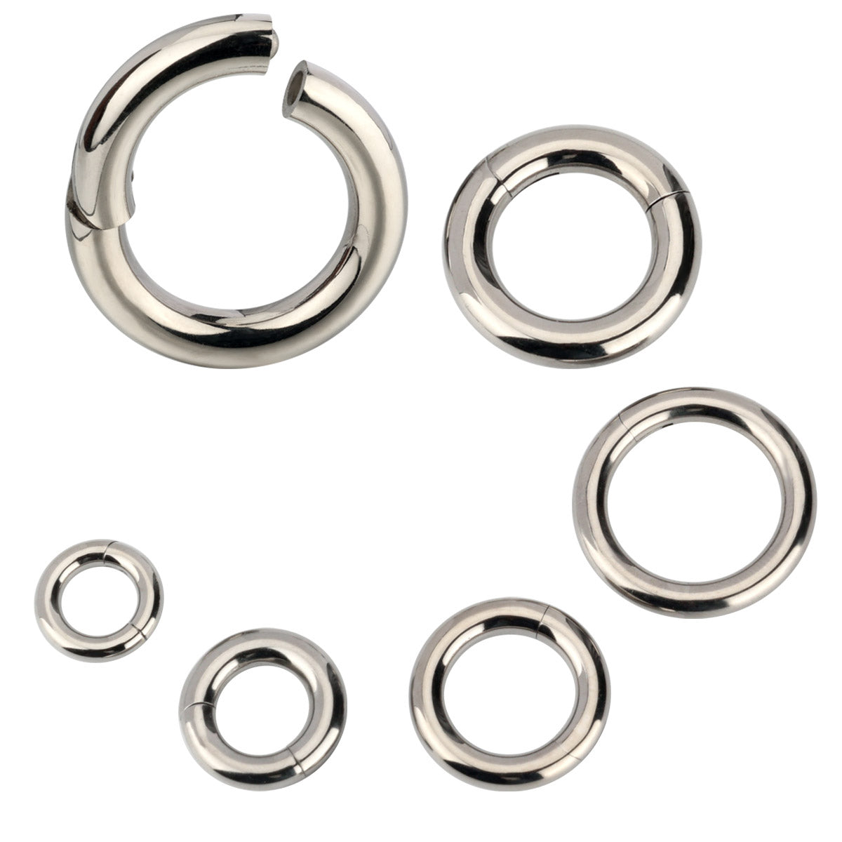 12G 10G 8G 6G 4G 2G 0G ASTM F136 Titanium Big Size Clicker Ring Piercing Hoop