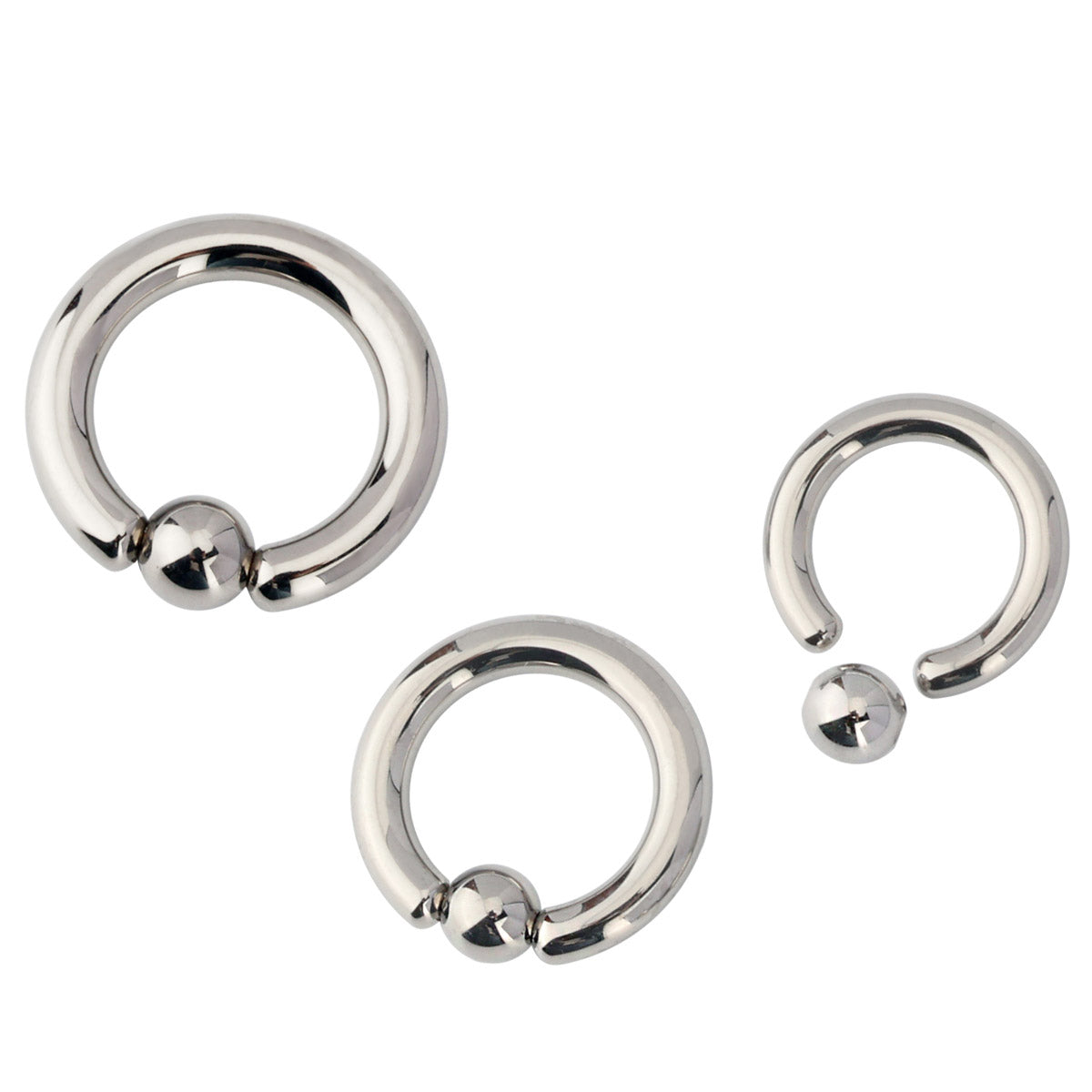 12G 10G 8G 6G 4G 2G 0G ASTM F136 Titanium Big Size Captive Bead Ring