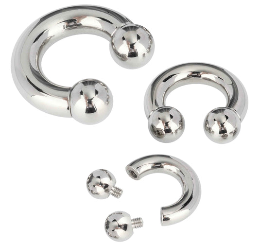 12G 10G 8G 6G 4G 2G 0G ASTM F136 Titanium Big Size Circular Barbell Piercing Jewelry