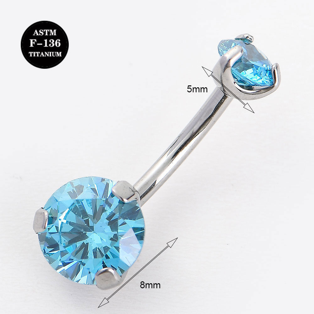 14G Implant Grade Titanium Belly Button Ring Piercing Jewelry