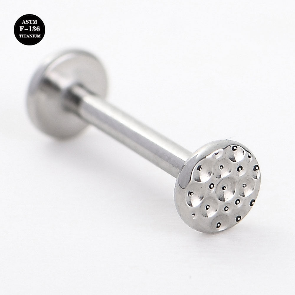 16G Implant Grade ASTM F136 Titanium Hammer Moon Lightning Labret Piercing