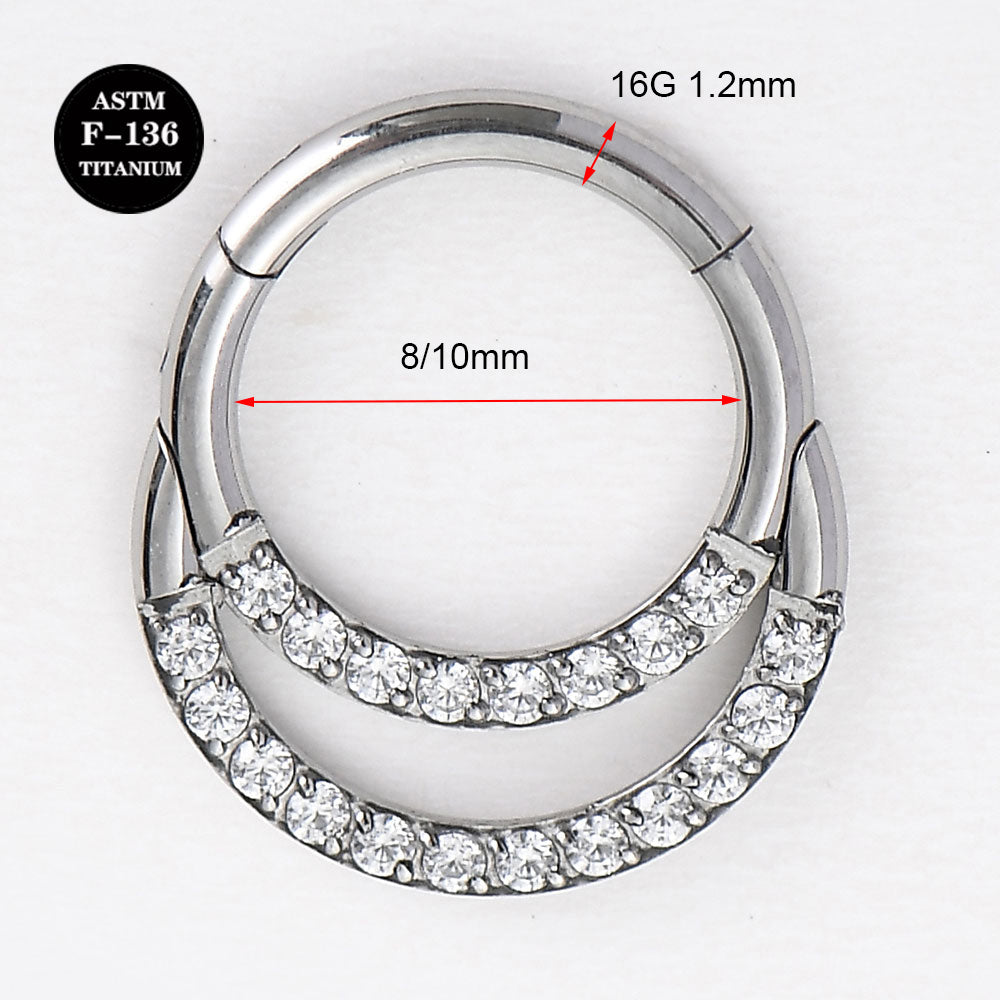 16G ASTM F136 Titanium Clicker Ring Hoop for Nose Helix Daith Piercings