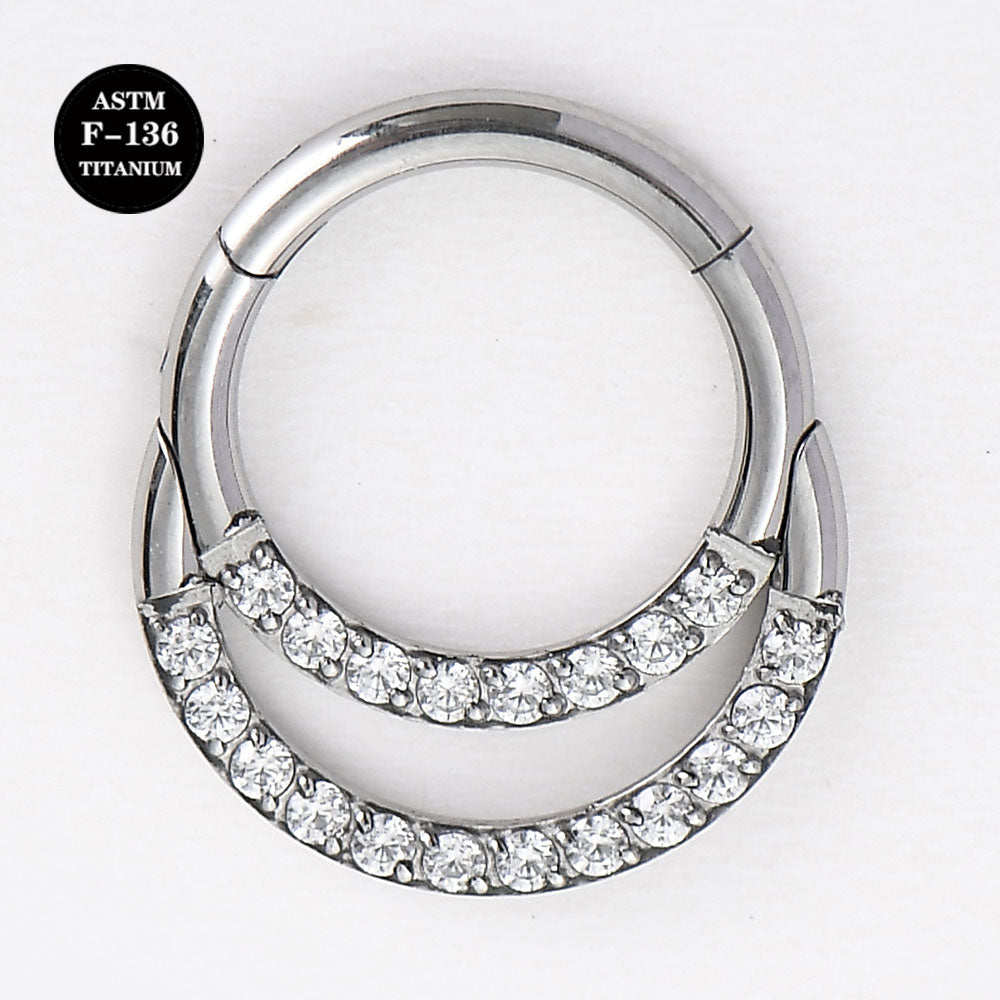 16G ASTM F136 Titanium Clicker Ring Hoop for Nose Helix Daith Piercings