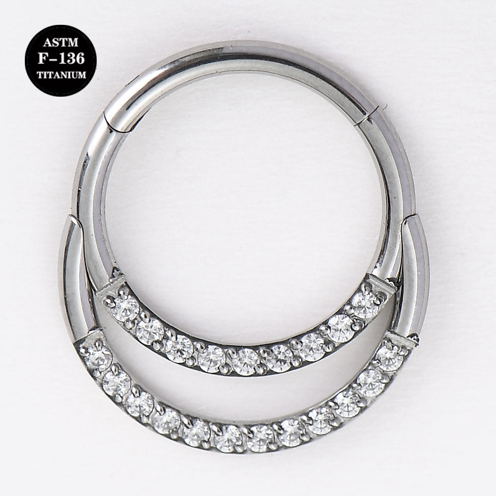 16G ASTM F136 Titanium Clicker Ring Hoop for Nose Helix Daith Piercings