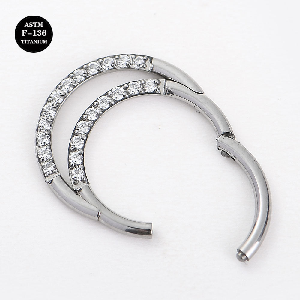 16G ASTM F136 Titanium Clicker Ring Hoop for Nose Helix Daith Piercings