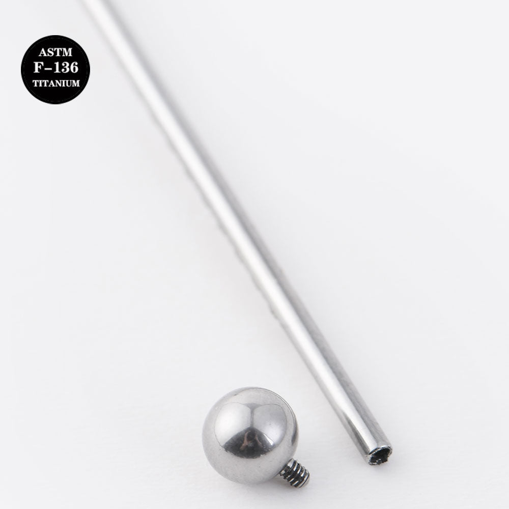 14G Implant Grade Titanium Industrial Barbell Piercing CZ Gem