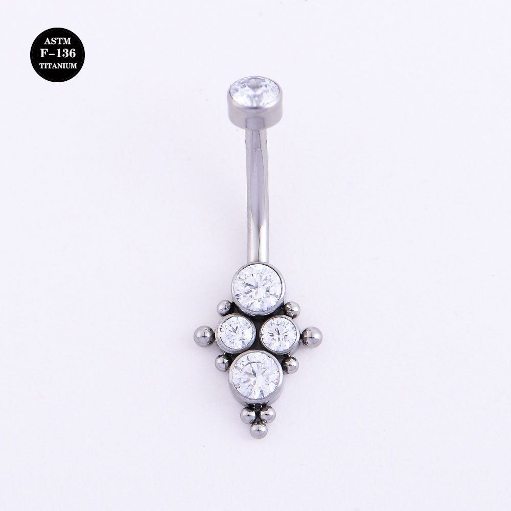 14G Implant Grade Titanium ASTM F136 Belly Button Ring