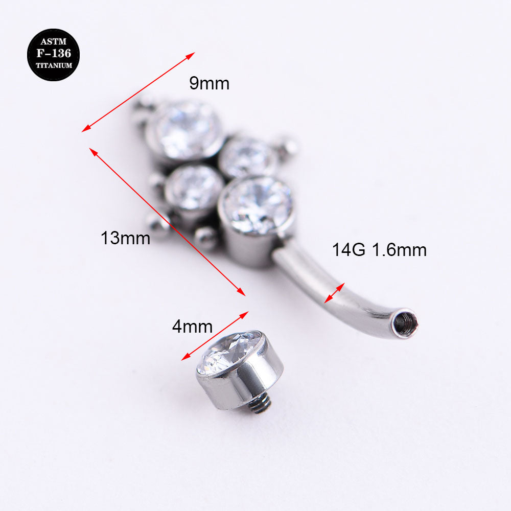 14G Implant Grade Titanium ASTM F136 Belly Button Ring