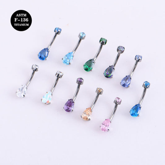 14G ASTM F136 Titanium Navel Belly Piercing Button Ring Multicolor