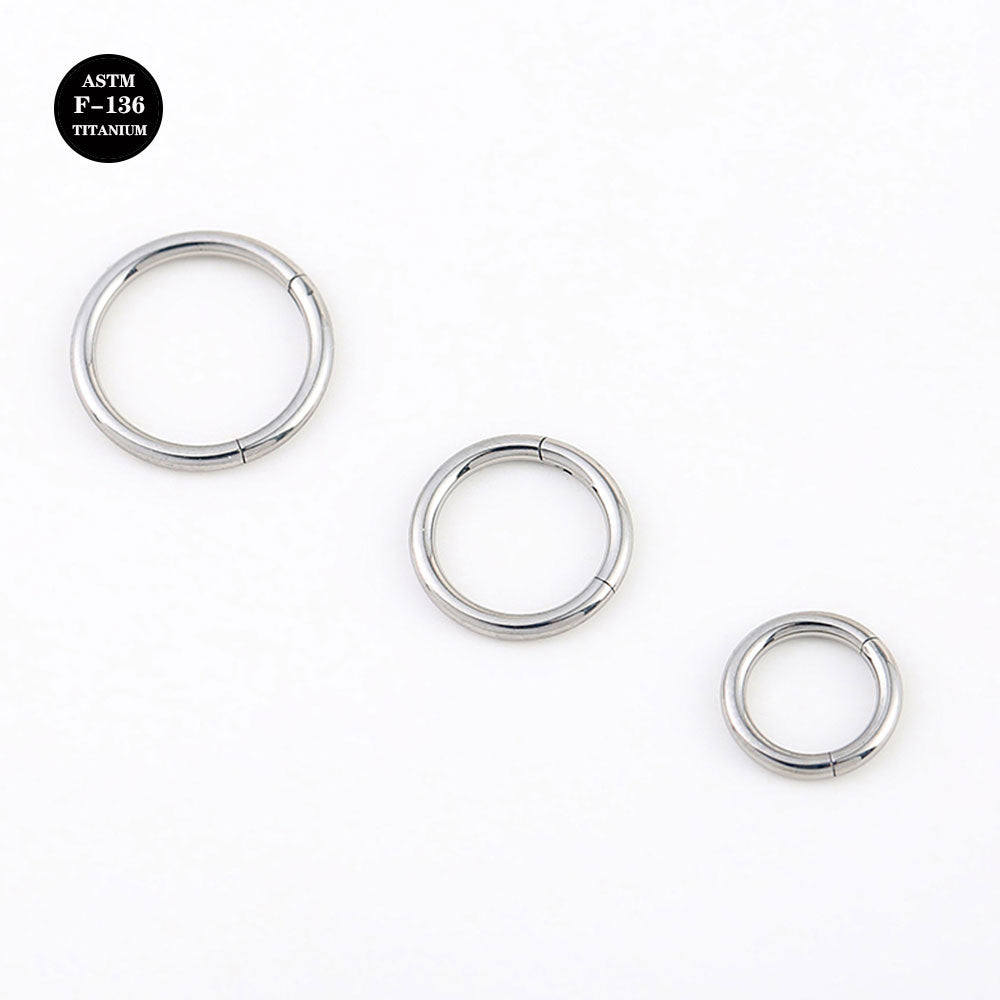 16G 18G 20G ASTM F136 Titanium High Polished Clicker Segment Ring