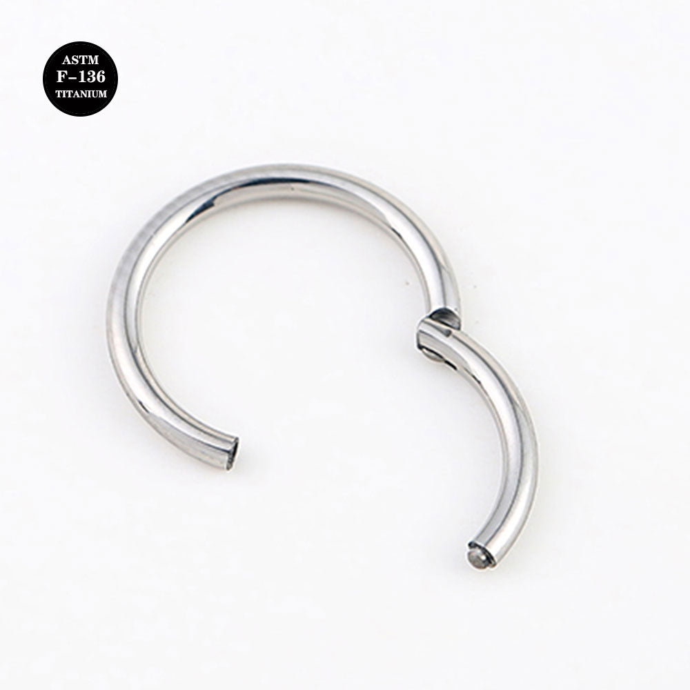 16G 18G 20G ASTM F136 Titanium High Polished Clicker Segment Ring