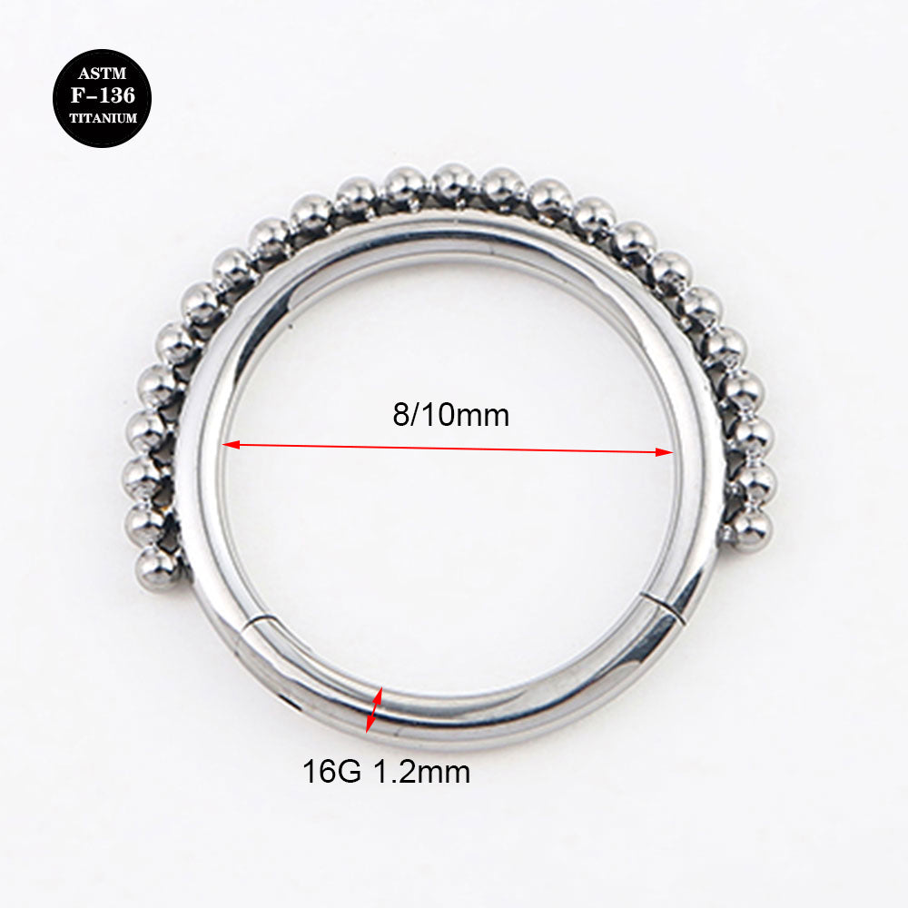 16G Implanted Grade Titanium ASTM F136 Hinged Segment Ring Clicker