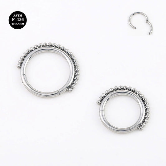 16G Implanted Grade Titanium ASTM F136 Hinged Segment Ring Clicker