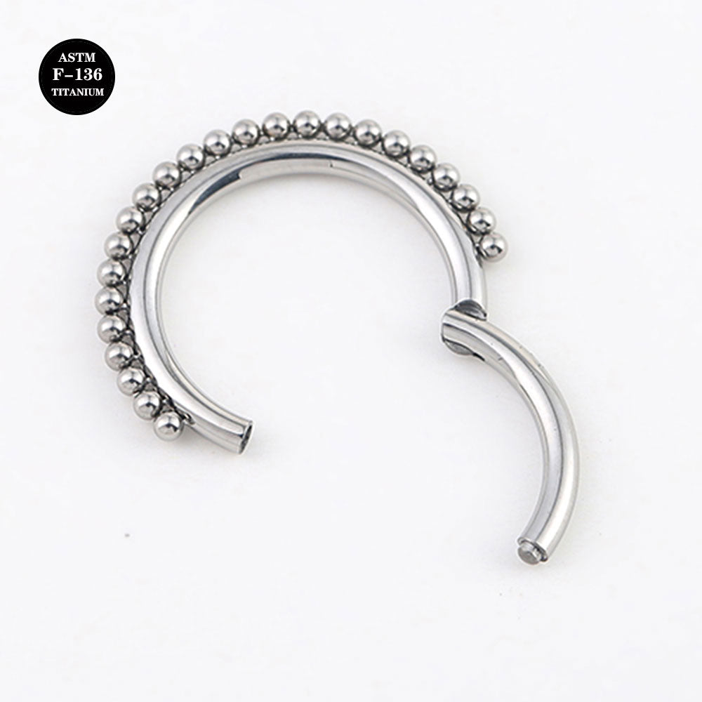 16G Implanted Grade Titanium ASTM F136 Hinged Segment Ring Clicker