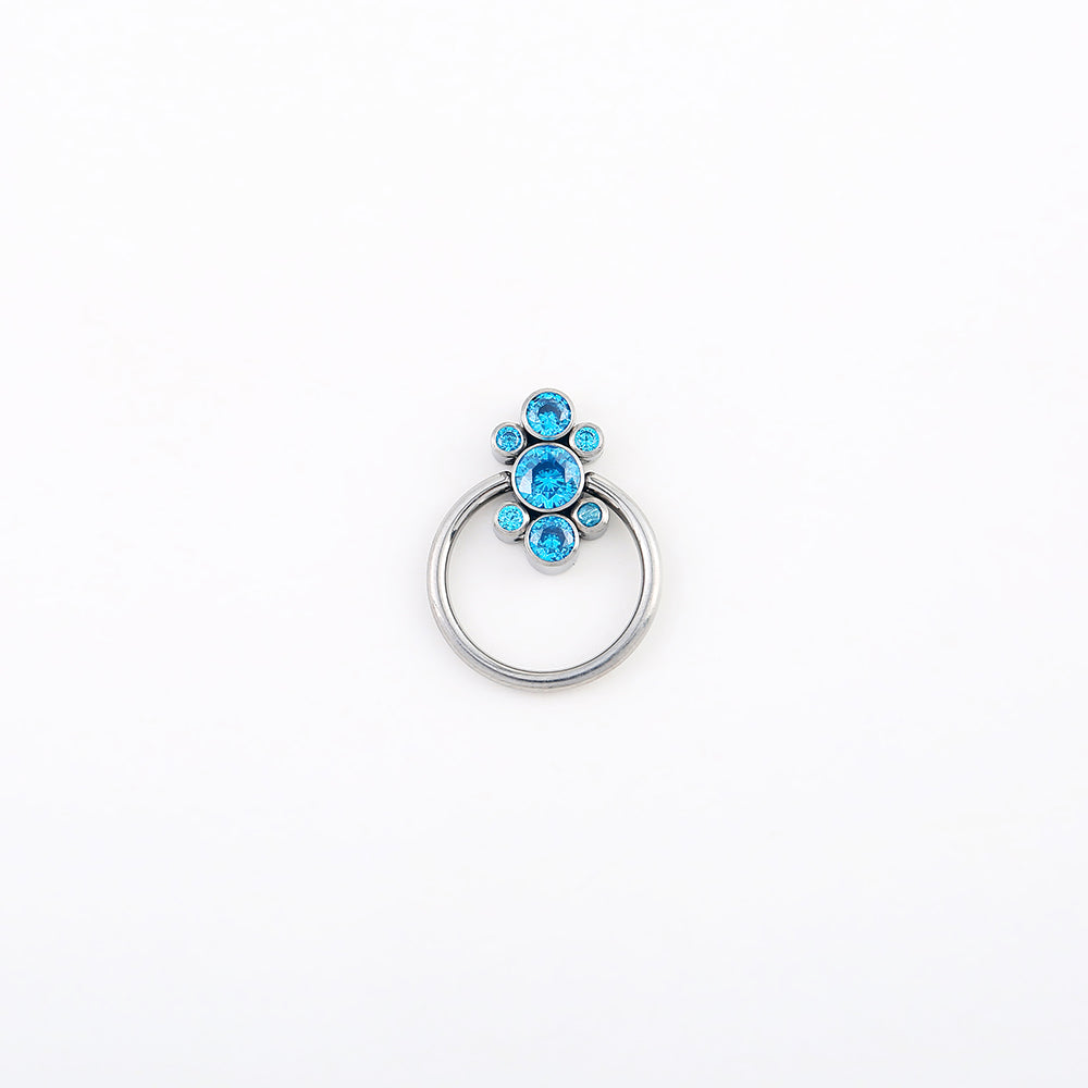 Sea Blue Captive Bead Ring Body Jewelry