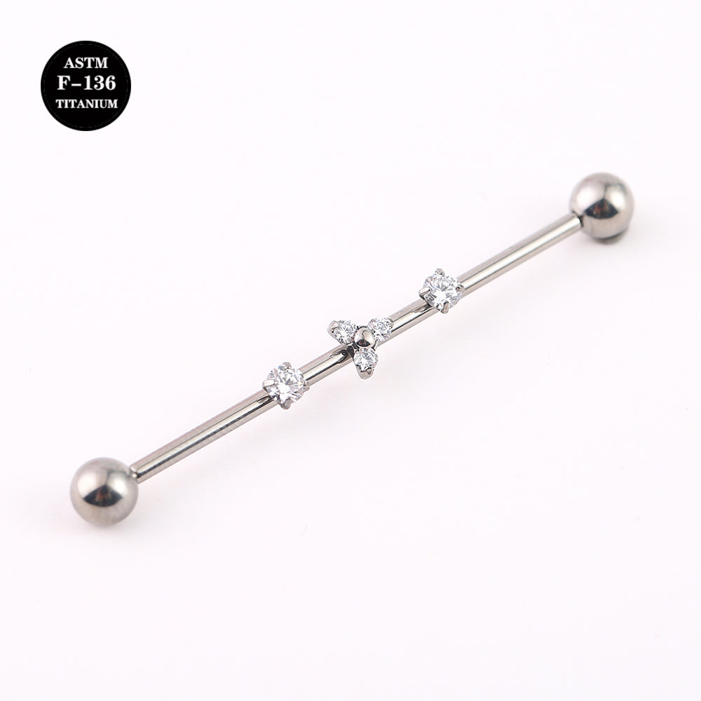 14G ASTM F136 Titanium Industrial Piercing Barbell Triagnle