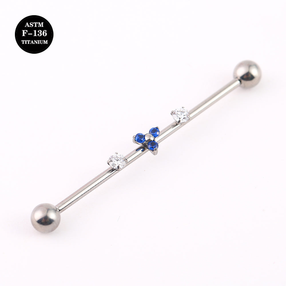 14G ASTM F136 Titanium Industrial Piercing Barbell Triagnle