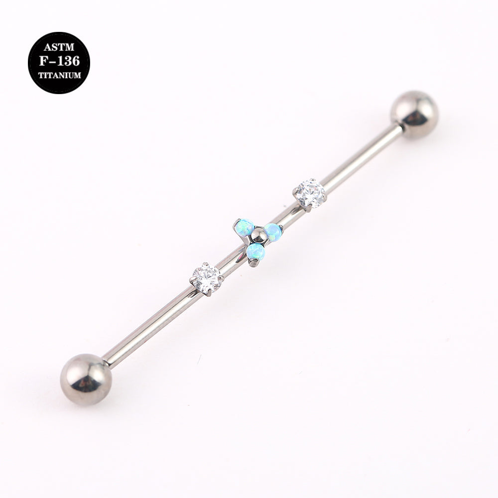 14G ASTM F136 Titanium Industrial Piercing Barbell Triagnle