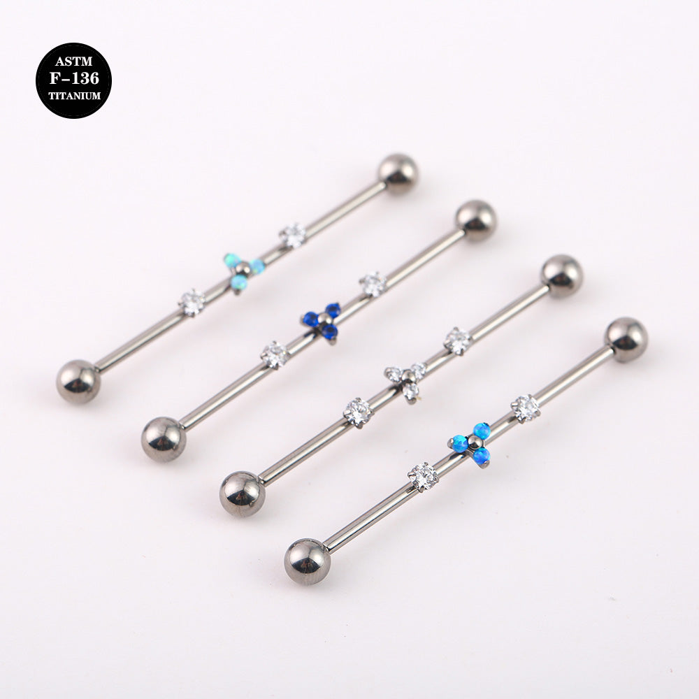 14G ASTM F136 Titanium Industrial Piercing Barbell Triagnle