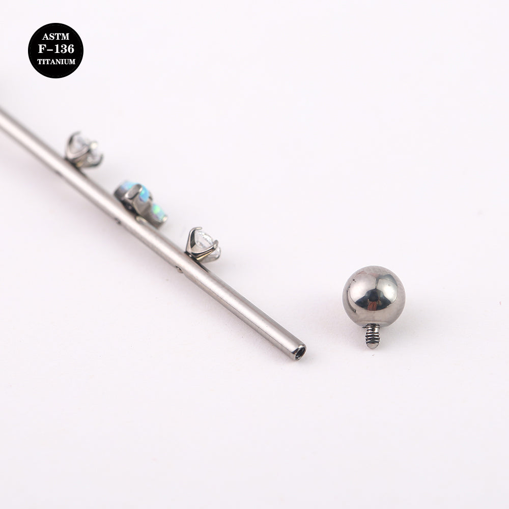 14G ASTM F136 Titanium Industrial Piercing Barbell Triagnle