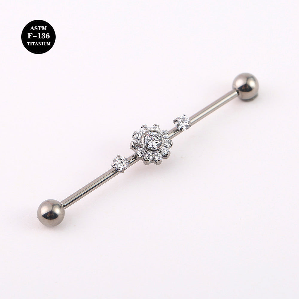 14G ASTM F136 Titanium Industrial Piercing Barbell