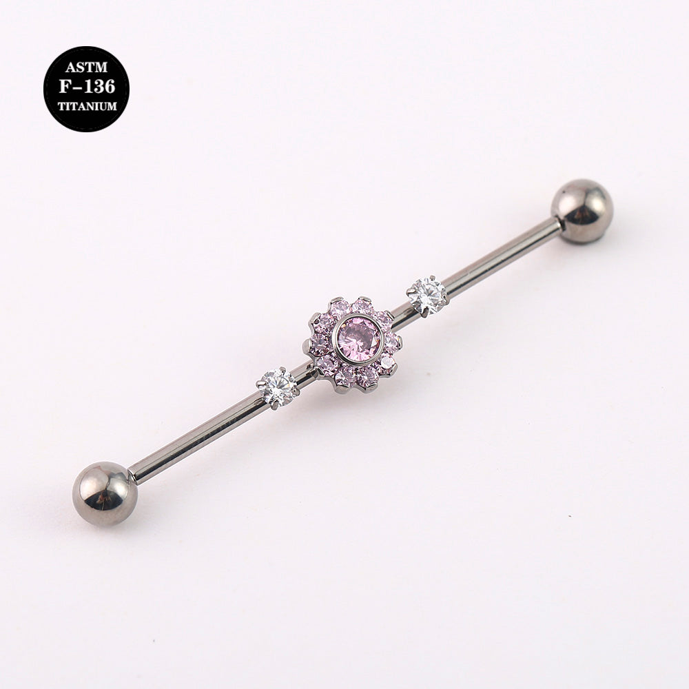 14G ASTM F136 Titanium Industrial Piercing Barbell