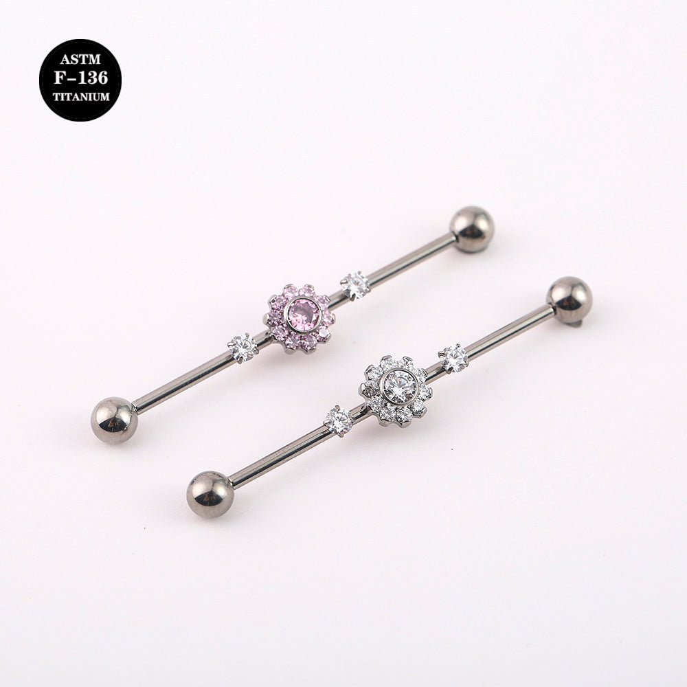 14G ASTM F136 Titanium Industrial Piercing Barbell