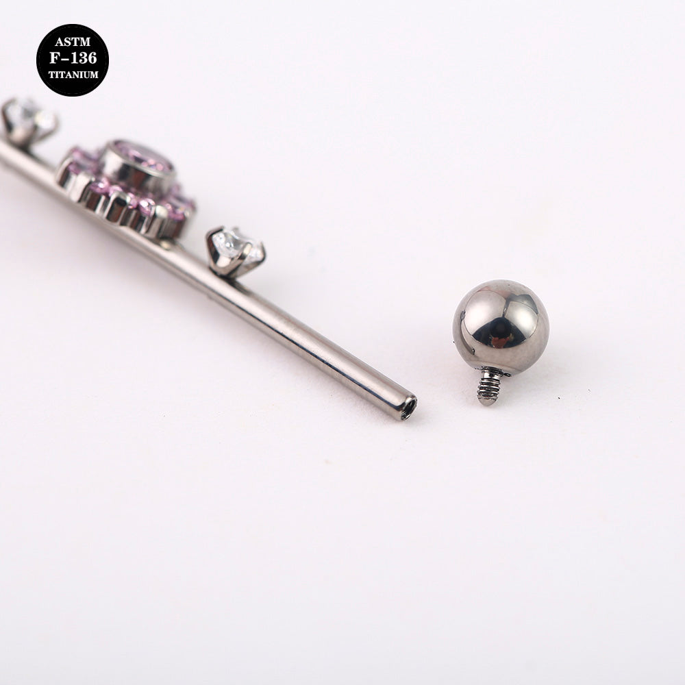 14G ASTM F136 Titanium Industrial Piercing Barbell