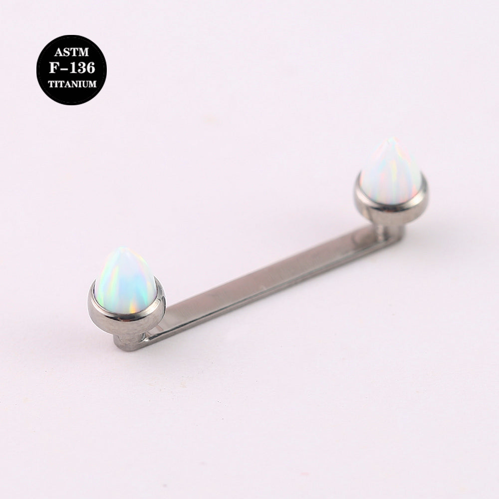 14G ASTM F136 Titanium Surface Barbell Dermal Piercing With Bullet Opal