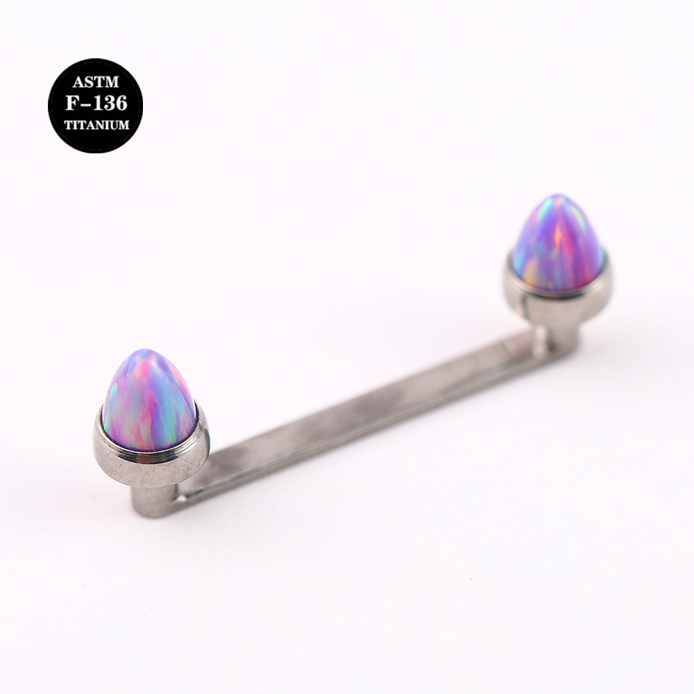 14G ASTM F136 Titanium Surface Barbell Dermal Piercing With Bullet Opal
