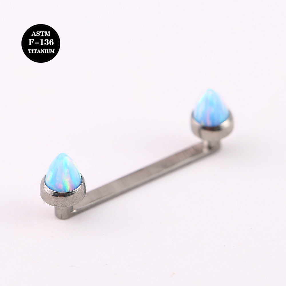 14G ASTM F136 Titanium Surface Barbell Dermal Piercing With Bullet Opal