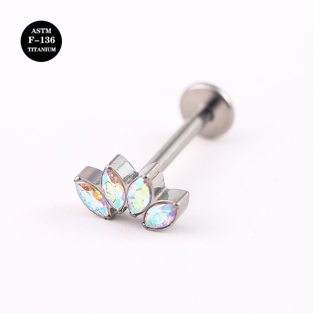 16G ASTM F136 Titanium Crown Labret Piercing