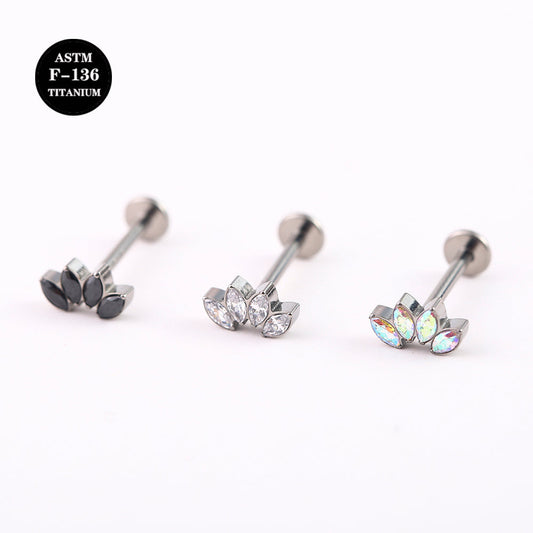 16G ASTM F136 Titanium Crown Labret Piercing