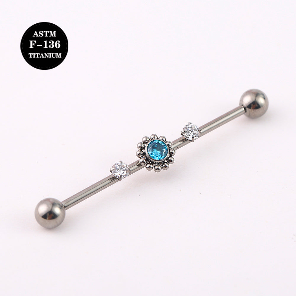 14G ASTM F136 Titanium Industrial Straight Barbell Piercing Jewelry