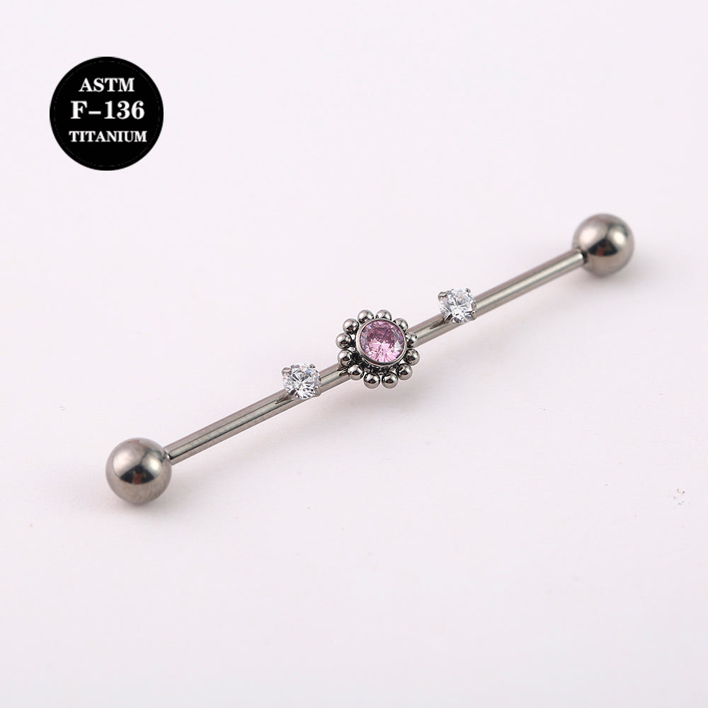 14G ASTM F136 Titanium Industrial Straight Barbell Piercing Jewelry