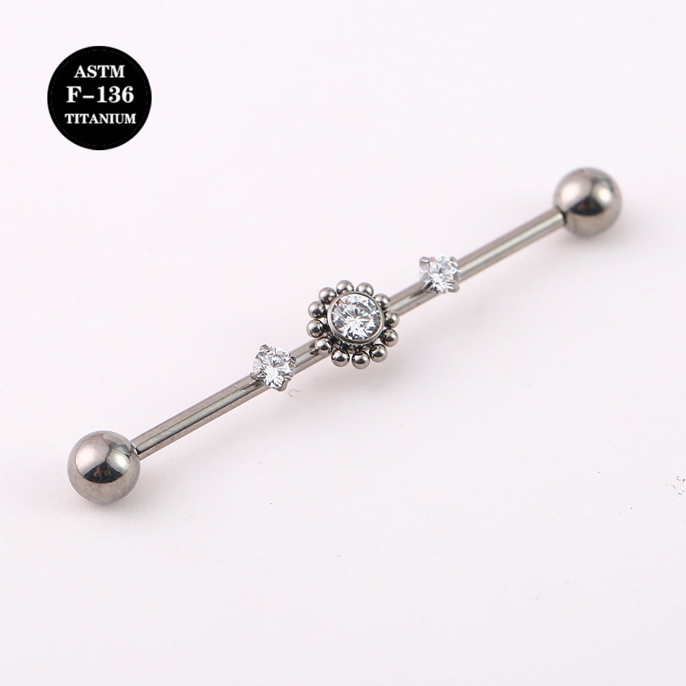 14G ASTM F136 Titanium Industrial Straight Barbell Piercing Jewelry