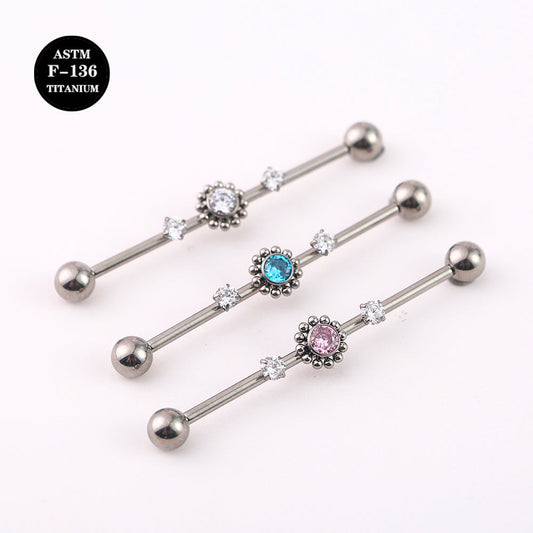 14G ASTM F136 Titanium Industrial Straight Barbell Piercing Jewelry