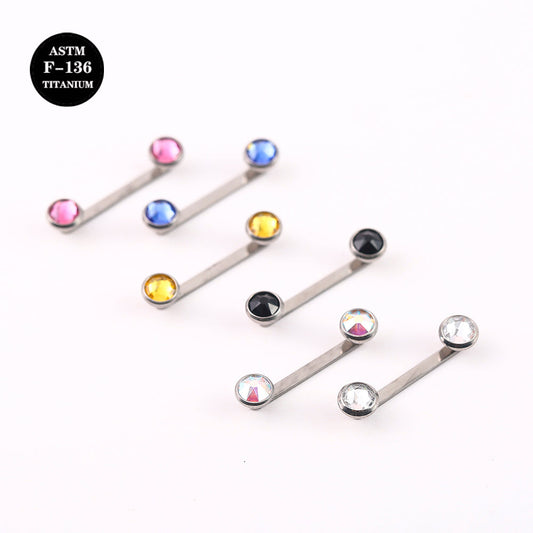 14G ASTM F136 Titanium Surface Barbell Dermal Piercing With CZ Gem